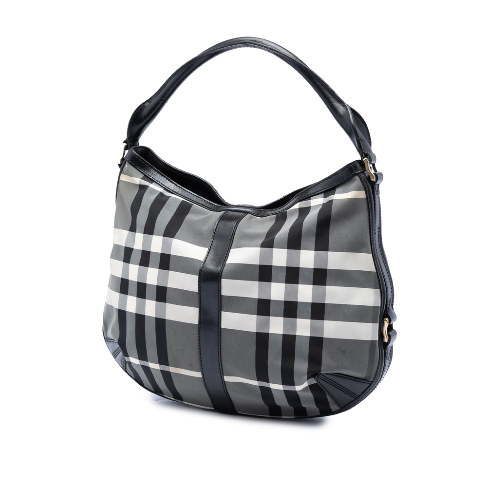 Pre-Loved Burberry Check Nylon Grafton Hobo - Picture 2 of 6
